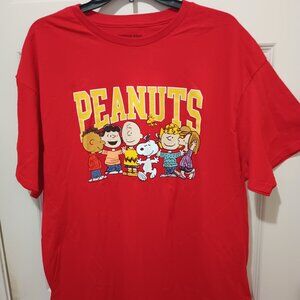 NWOT Red XL Men's Peanuts Shirt 100% Cotton Mans T-shirt Charlie Brown Snoopy